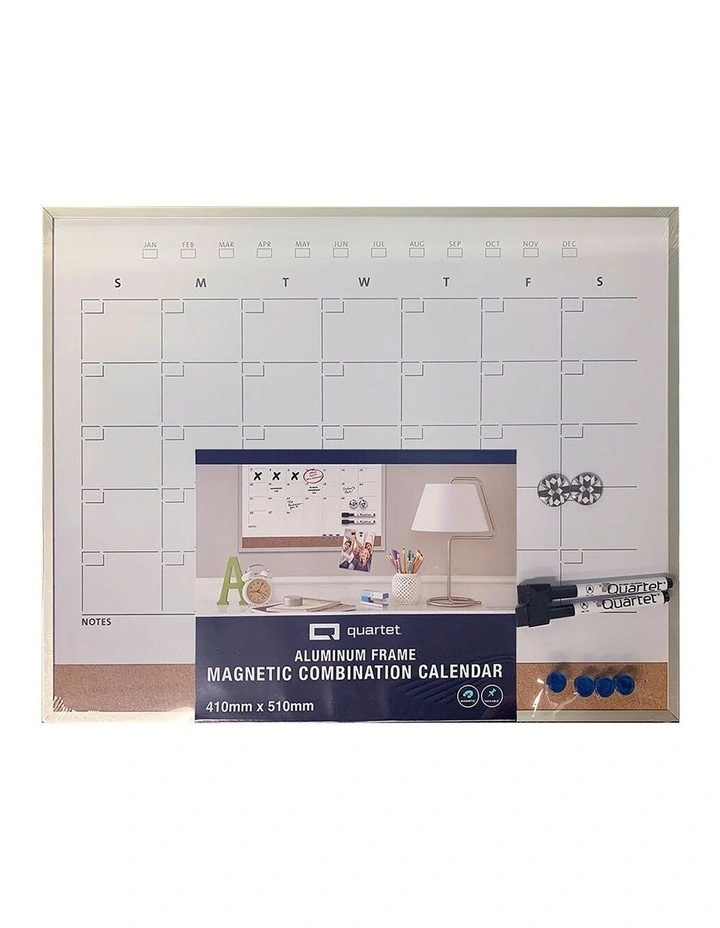 Magnetic Combination Monthly Calendar Board Home/Office/School w/Markers image 1