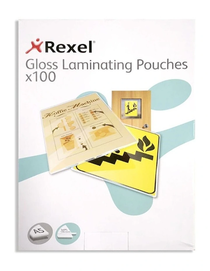 100 Pack Rexel A5 Laminating Pouches/Sheets 150 Micron f/Document/Photos Protection image 1