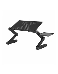 Artiss Laptop Stand Aluminium Computer Riser Foldable Lap Desk Bed Table Black