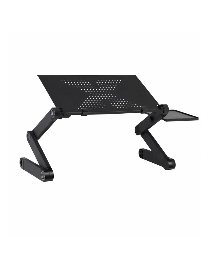 Artiss Laptop Stand Aluminium Computer Riser Foldable Lap Desk Bed Table Black image 3