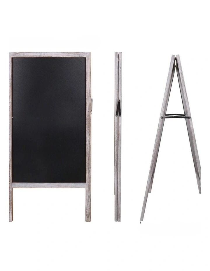 Grey Magnetic Double-Sided A-Frame Chalkboard for Indoor and Outdoor Use image 1