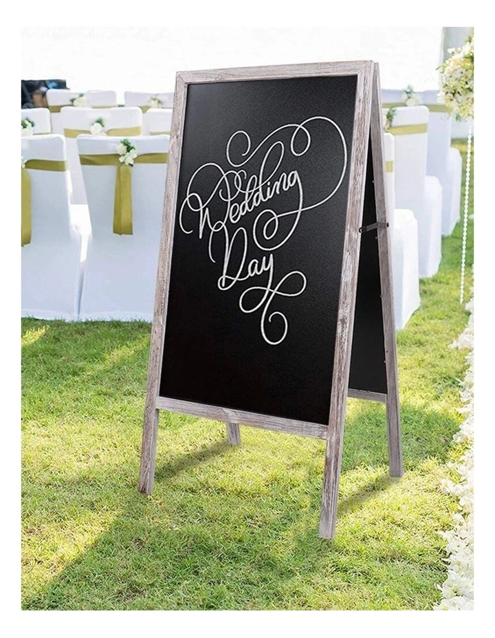 Grey Magnetic Double-Sided A-Frame Chalkboard for Indoor and Outdoor Use image 2