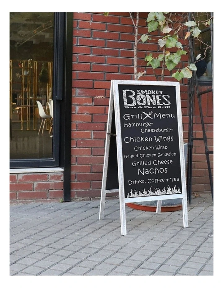 Grey Magnetic Double-Sided A-Frame Chalkboard for Indoor and Outdoor Use image 3