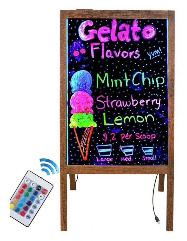 Double-Sided LED Writing Board with 16 Colors & Flashing Modes image 2