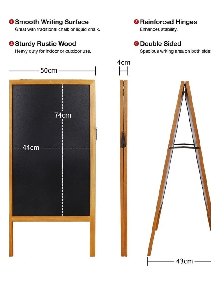 Wooden Double-Sided Chalkboard Sign with Large Magnetic Surface for Indoor & Outdoor image 5