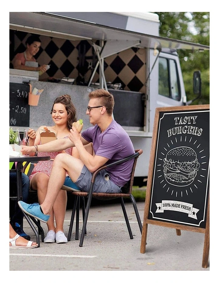 Rustic Wooden Double-Sided Chalkboard Sign for Indoor & Outdoor Use image 2
