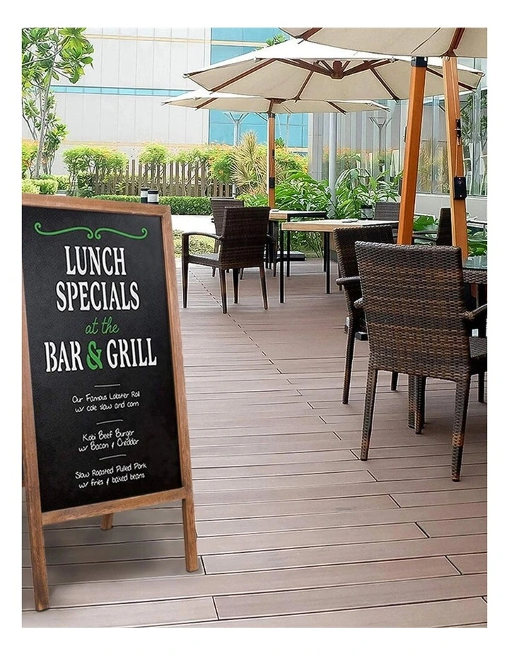Rustic Wooden Double-Sided Chalkboard Sign for Indoor & Outdoor Use image 3