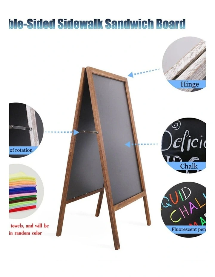 Rustic Wooden Double-Sided Chalkboard Sign for Indoor & Outdoor Use image 4