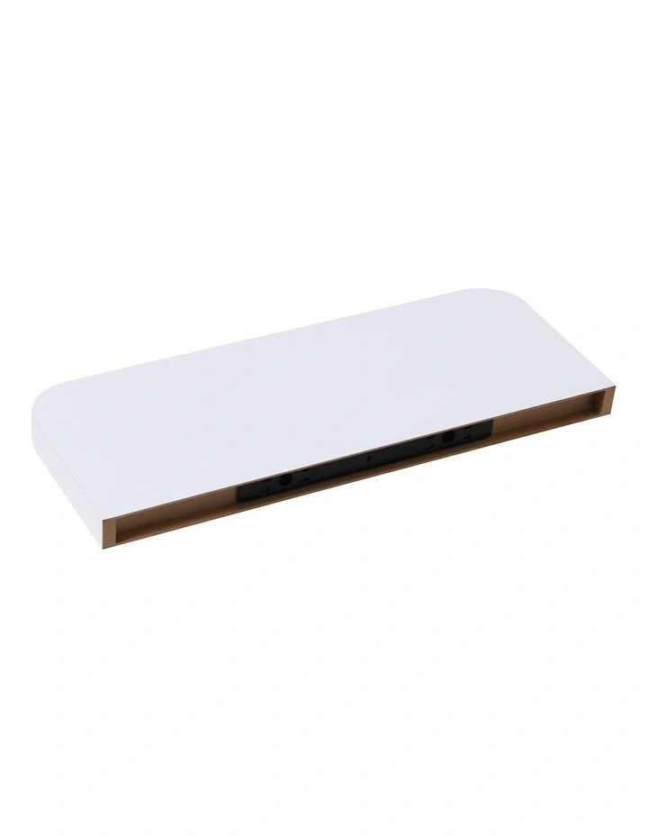 Takara Seiso Curved Corner Floating Wall Shelves Display Rack (Set of 3) in White image 3