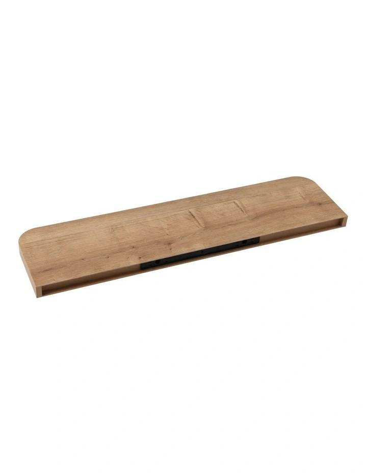 Takara Seiso Curved Corner Floating Wall Shelves Display Rack (Set of 3) in Honey Oak image 3