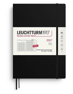 Monthly Planner & Notebook Composition (B5) 2027, 16 Months, Softcover, Black