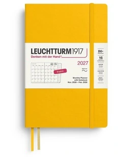 Monthly Planner & Notebook Paperback (B6 ) 2027, 16 Months, Softcover, Sunflower
