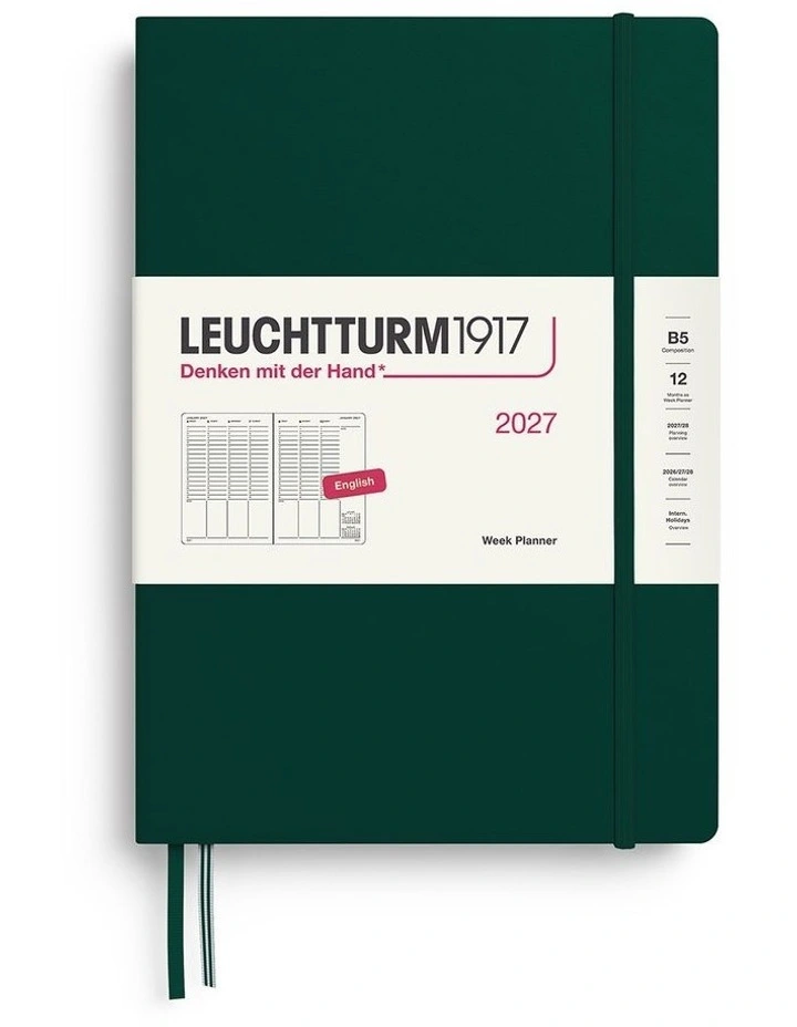 Week Planner Composition (B5) 2027, Forest Green image 1