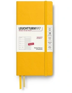 Weekly Planner & Notebook Dotted Wallet (B6  x A6) 2027, Dotted, Sunflower