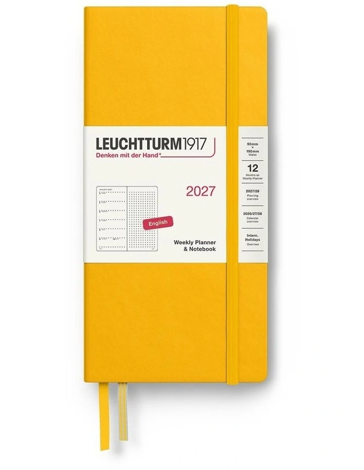 Weekly Planner & Notebook Dotted Wallet (B6 x A6) 2027, Dotted, Sunflower image 1