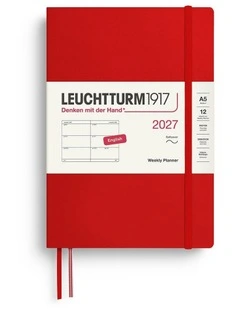 Weekly Planner Medium (A5) 2027, Softcover, Cherry