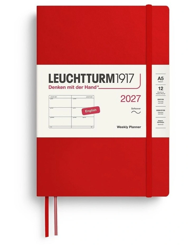 Weekly Planner Medium (A5) 2027, Softcover, Cherry image 1