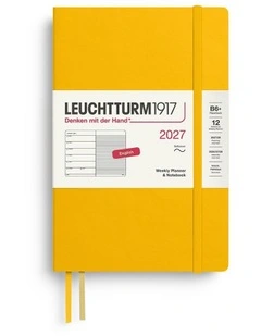 Weekly Planner & Notebook Paperback (B6 ) 2027, Softcover, Ruled, Sunflower