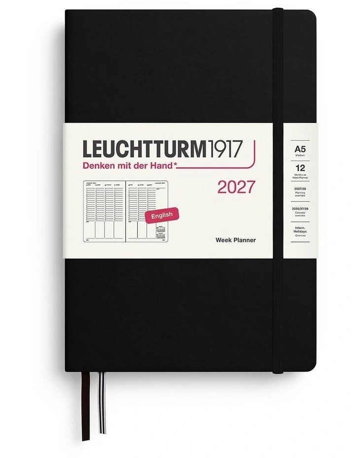 Week Planner Medium (A5) 2027, Black image 1