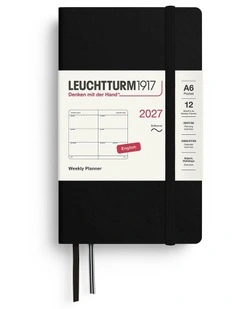 Weekly Planner Pocket (A6) 2027, Softcover, Black