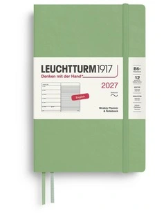 Weekly Planner & Notebook Paperback (B6 ) 2027, Softcover, Ruled, Sage