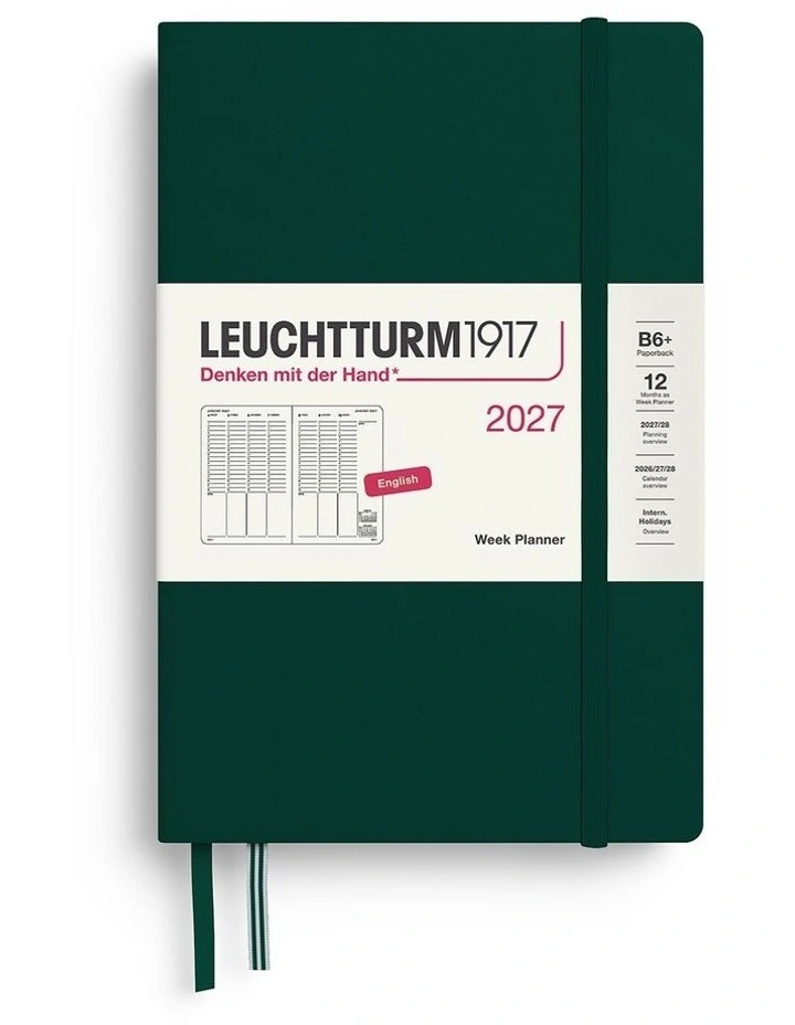 Week Planner Paperback (B6 ) 2027, Forest Green image 1