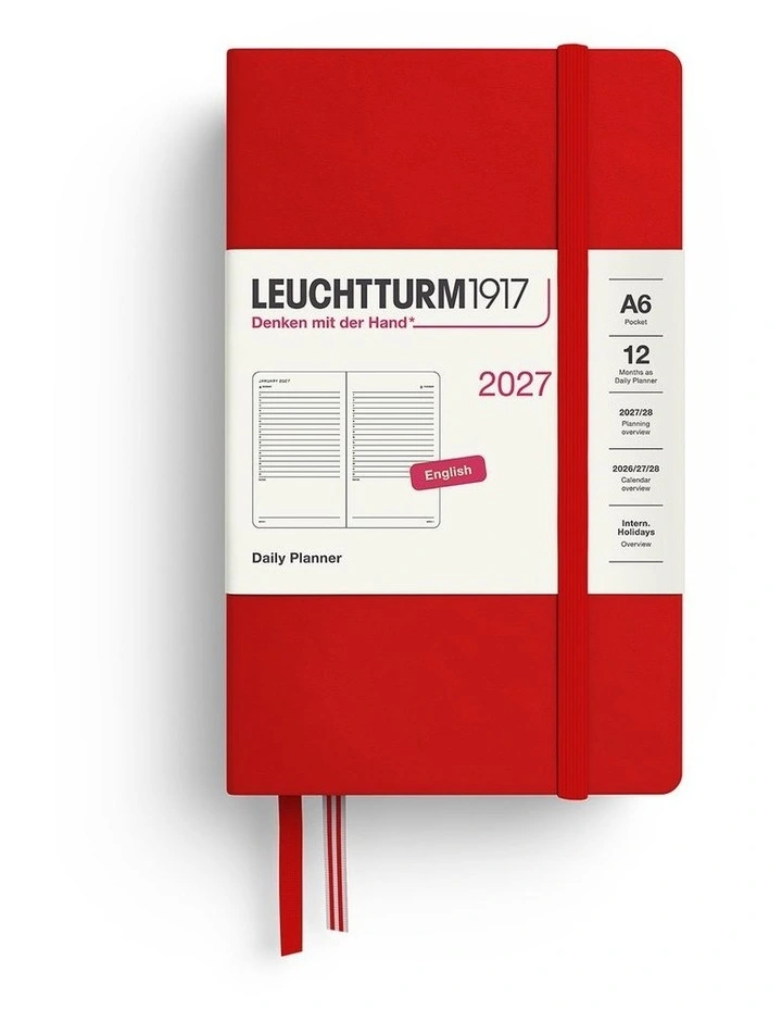 Daily Planner Pocket (A6) 2027, Ruled, Cherry image 1