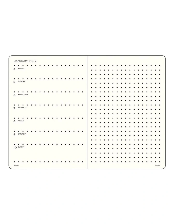Weekly Planner & Notebook Dotted Wallet (B6 x A6) 2027, Dotted, Forest Green image 3