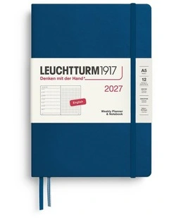 Weekly Planner & Notebook Dotted Medium (A5) 2027, Dotted, Indigo