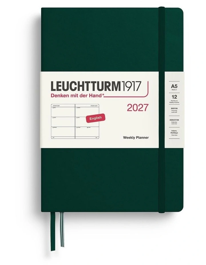 Weekly Planner Medium (A5) 2027, Forest Green image 1