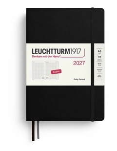 Daily Planner Dotted Medium (A5) 2027, Dotted, Black