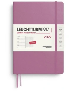 Weekly Planner & Notebook Dotted Medium (A5) 2027, Dotted, Dusty Rose