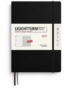 Weekly Planner & Notebook Composition (B5) 2027, Ruled, Black