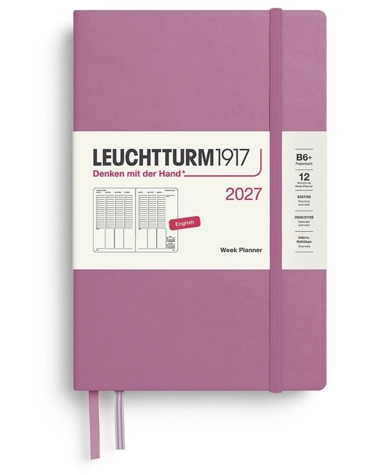 Week Planner Paperback (B6 ) 2027, Dusty Rose image 1