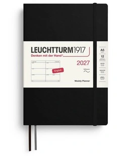 Weekly Planner Medium (A5) 2027, Softcover, Black