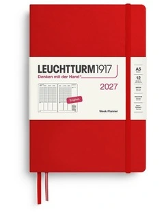 Week Planner Medium (A5) 2027, Cherry