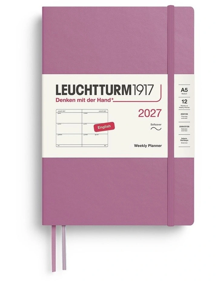 Weekly Planner Medium (A5) 2027, Softcover, Dusty Rose image 1