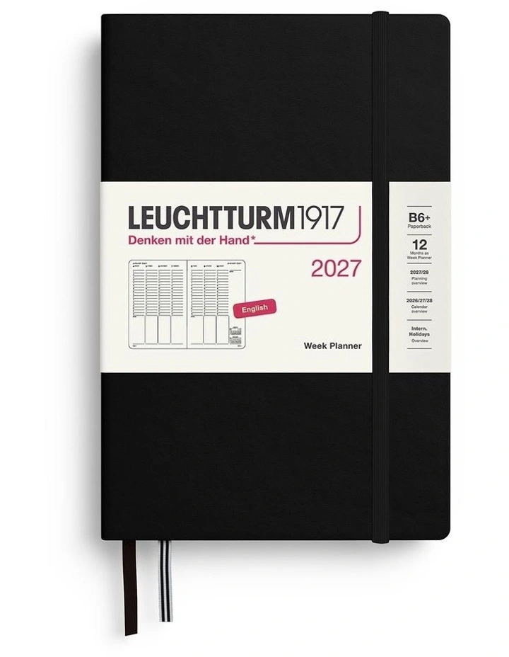 Week Planner Paperback (B6 ) 2027, Black image 1
