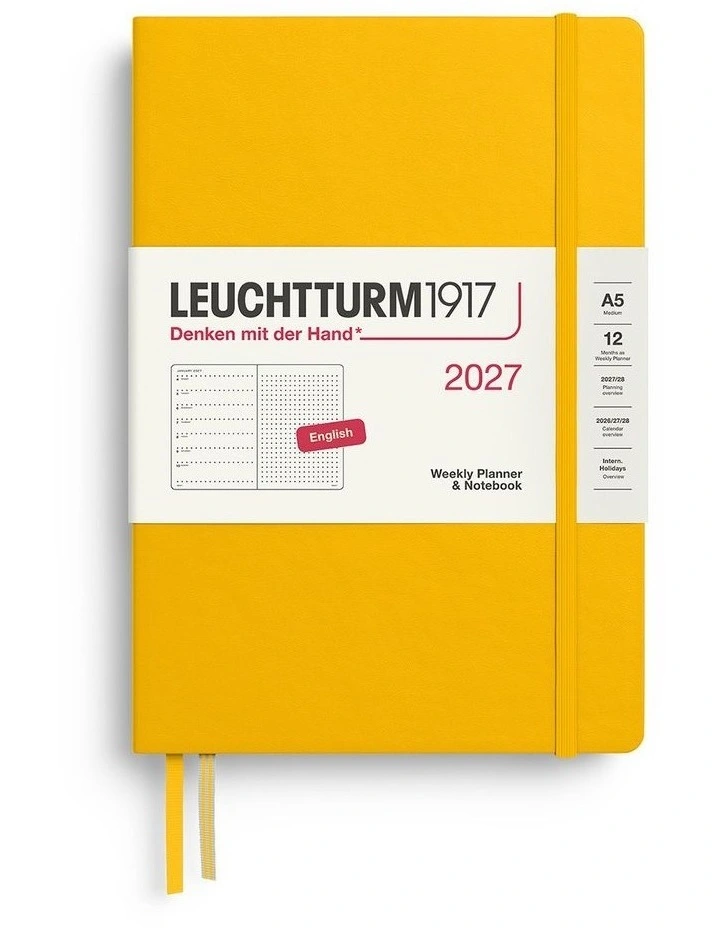 Weekly Planner & Notebook Dotted Medium (A5) 2027, Dotted, Sunflower image 1