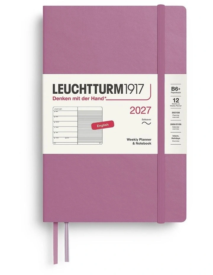 Weekly Planner & Notebook Paperback (B6 ) 2027, Softcover, Ruled, Dusty Rose image 1