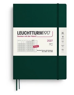 Monthly Planner & Notebook Composition (B5) 2027, 16 Months, Softcover, Forest Green