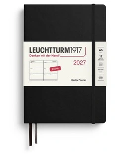 Weekly Planner Medium (A5) 2027, Black