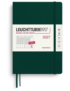Week Planner Medium (A5) 2027, Forest Green