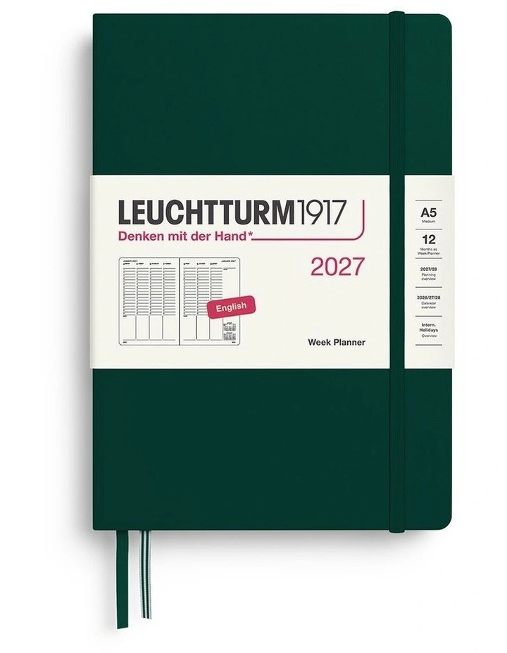 Week Planner Medium (A5) 2027, Forest Green image 1