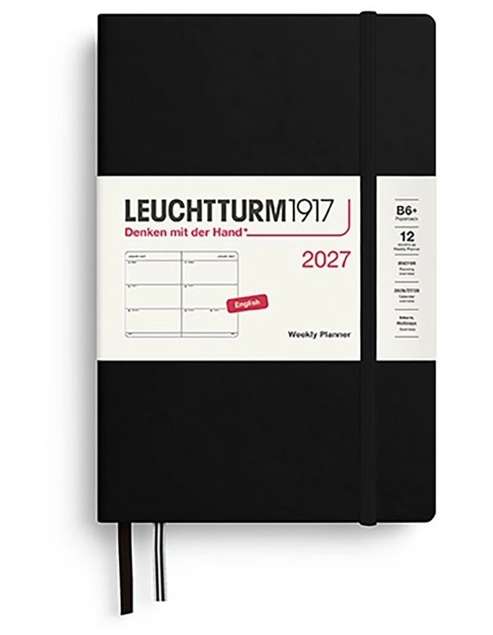 Weekly Planner Paperback (B6 ) 2027, Black image 1