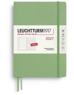 Weekly Planner & Notebook Dotted Medium (A5) 2027, Dotted, Sage