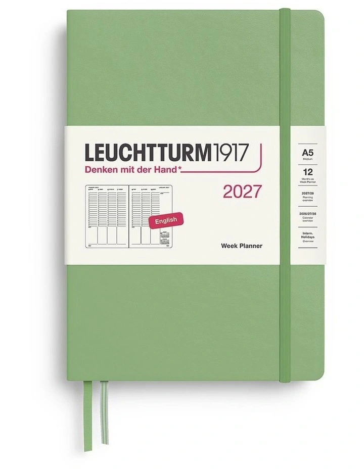 Week Planner Medium (A5) 2027, Sage image 1