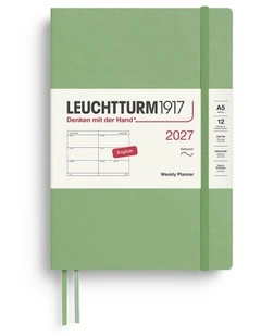 Weekly Planner Medium (A5) 2027, Softcover, Sage