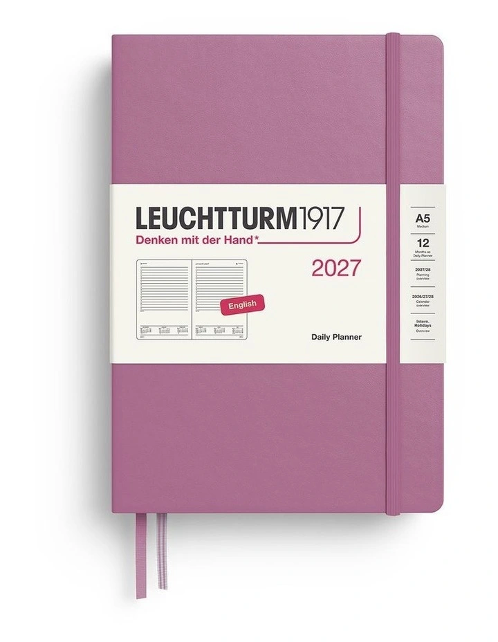 Daily Planner Medium (A5) 2027, Ruled, Dusty Rose image 1