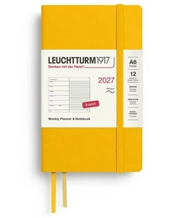 Weekly Planner & Notebook Pocket (A6) 2027, Softcover, Ruled, Sunflower